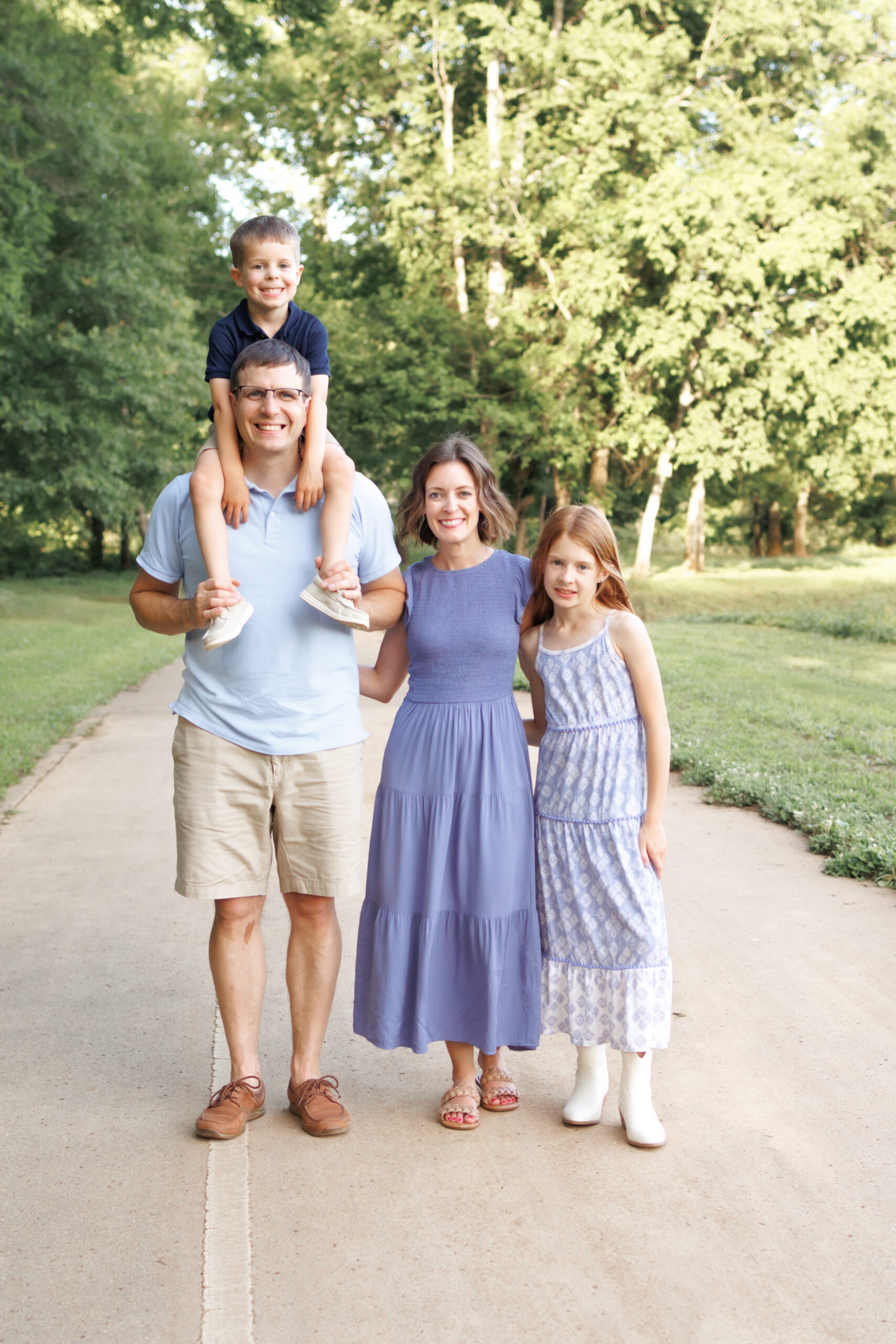Family photo in Hays Preserve in Huntsville, AL
